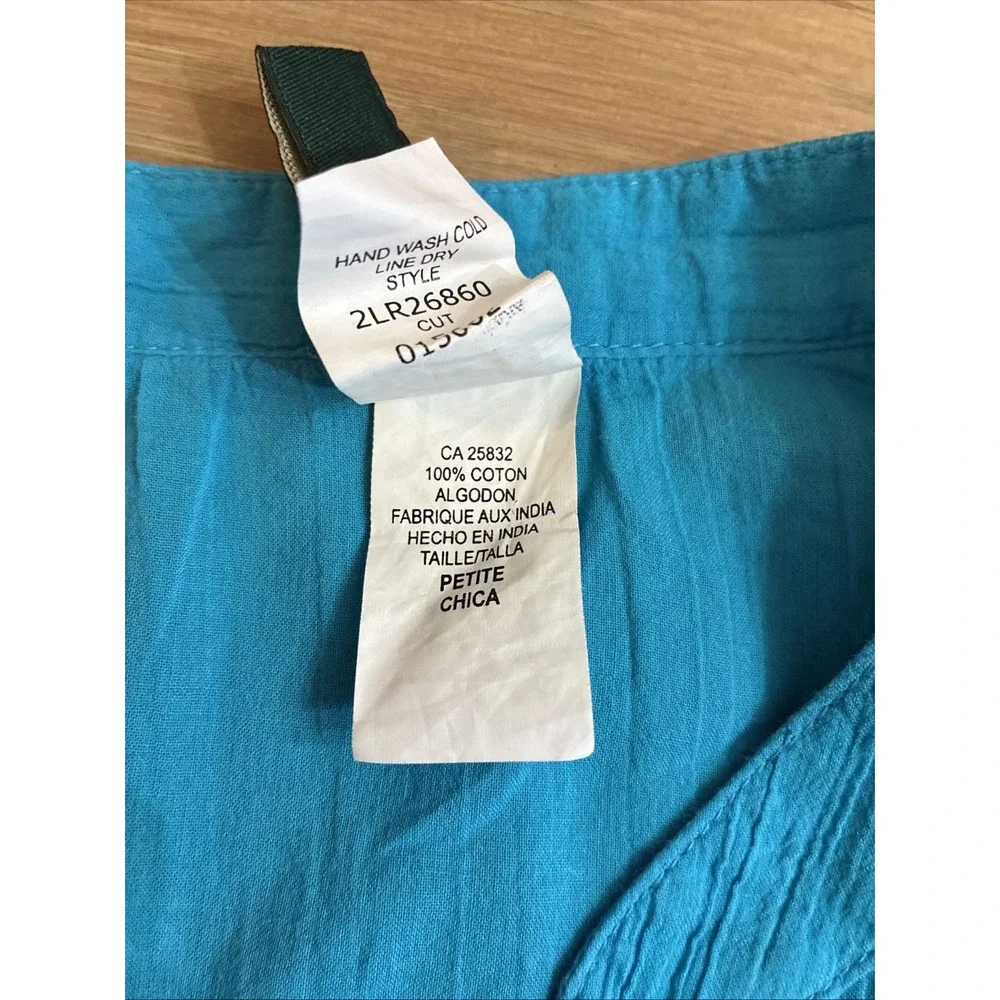 Lauren Ralph Lauren Turquoise Cotton Swim Coverup Tunic Small 100% Cotton